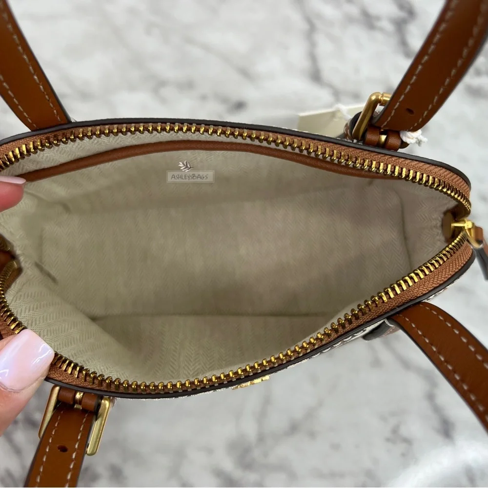 Tory Burch Emerson Printed Dome Satchel Crossbody In Leopard Print